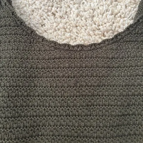 Aerie Green Knit Cropped Tank Boho Top Medium - Picture 6 of 9